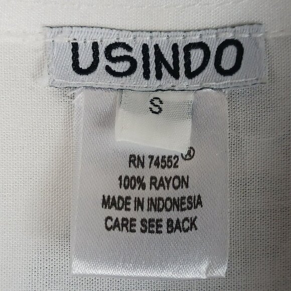 Usindo Womens Sequin Beaded Floral Tunic Shirt Small Black White Colorblock Asym - Picture 7 of 12